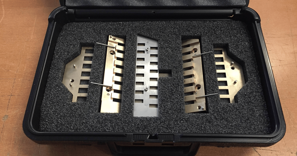 A toolbox containing Index capsule filling machine spare parts.